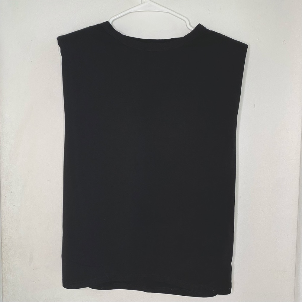 Black Shoulder Pad Tank